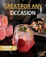 40 Pcak Plastic Stemless Wine cocktail Whiskey Champagne Gold Rim-40 Pack