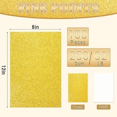 108 Pack Metallic Glitter Cardstock 8 inches x 12 inches,
