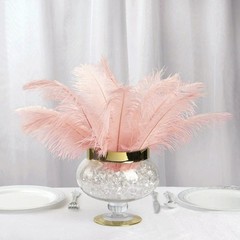 12 pcs 13-15″ long Rose Gold Genuine Ostrich FEATHERS Wedding Party Centerpieces