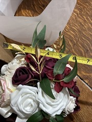 Lings Moment Marsala Blush Bridal Bouquet 7 Inch Wedding Flowers Artificial