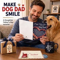 Dog Dad Fathers Day Card, Heartfelt Father Day Greeting Cards from Dog with S…