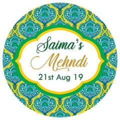 Glossy Personalised Glossy Wedding MEHNDI DHOLKI HENNA MAYUN Stickers Labels