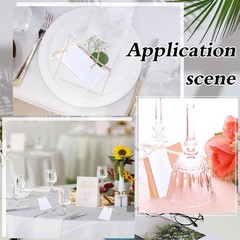 100 PCS Name Place Cards Satin White Ribbon Blank Tags 1.57×3.54×0.01 Inch
