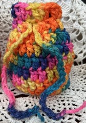2 Crochet Drawstring Bags Wedding Party Favor Pouch Jewelry Gift Coin Dice Bags