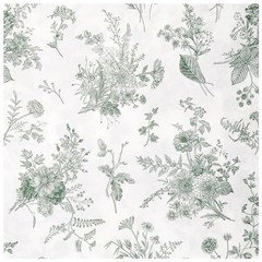 100Pcs Floral Beverage Napkins Sage Green White Disposable Paper Napkins