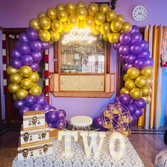 BAUANOOY Purple and Gold balloons, 60pcs 12 Inch 12 inches,