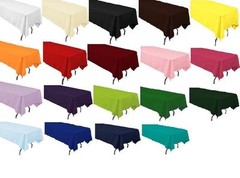 8 packs 60″ x 126″ Inch RECTANGULAR Polyester Tablecloths Hotel 25 COLORS USA