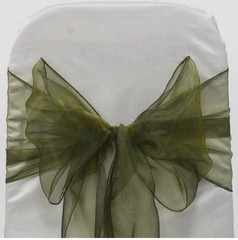100 Olive Green Organza Chair Sashes Chair Cover Wider Bows wedding party décor