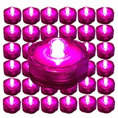 36 HOT PINK LED Submersible Tea Lights Wedding Centerpiece Eiffel Tower Vase USA