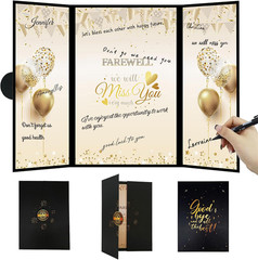 Farewell Guest Book Alternative Black Gold 18 X 12 Inch Farewell Party Decoratio