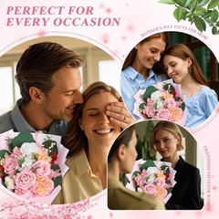 HOTKBO Flowers for Delivery,Preserved Bouquets – 4 Pink Rose,