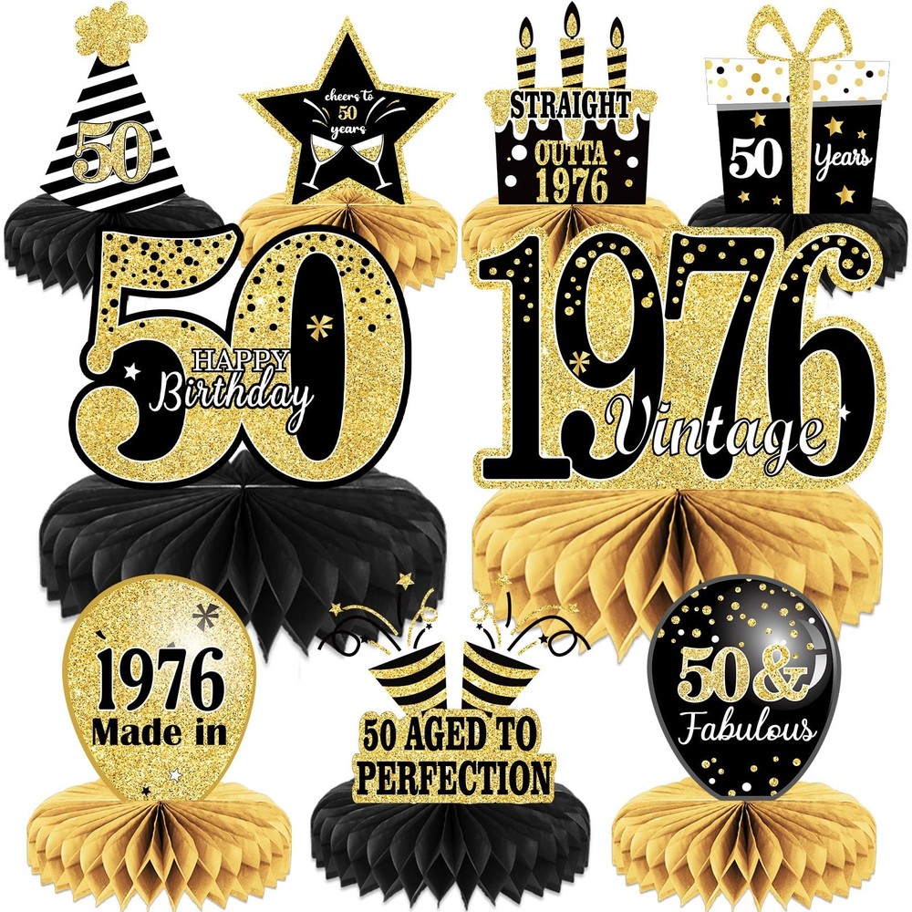 9PCS 50th Birthday decorations birthday Centerpieces for