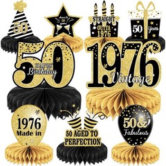 9PCS 50th Birthday decorations birthday Centerpieces for