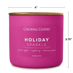 Colonial Candle Holiday Sparkle Purple 3-Wick Jar Candle, 14.5oz, 60 Hr Burn