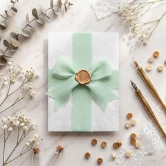 100 Set Wedding Invitation Kit Wedding Vellum Jackets Bulk for 5X7 Sage Green En