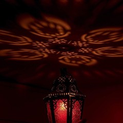 DECORKEY Lantern Decorative Indoor & Outdoor, 13.6’’ Moroccan Style Purple
