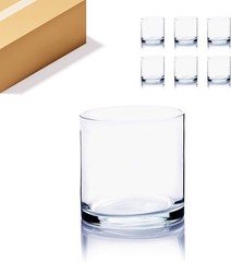 WGVI Cylinder Vase 4×4″ Clear Glass 6pc Floral Container