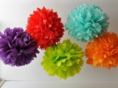 5X Tissue 4″ Paper Pom-Poms Ball Wedding Birthday Party Home Crafts Decoration