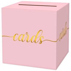 1 PCS Light Pink Gold Foil Card Box 8.7 Inch Money Birthday Wedding Party