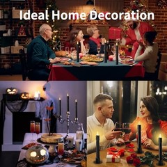 YBU Flameless Taper Candles with Remote 7 Inches Led Candle Sticks with Black
