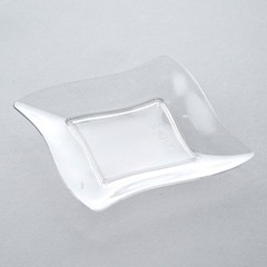 3″ Clear Single Serve Plastic Dessert Appetizer Wave Plates Wedding Party SALE