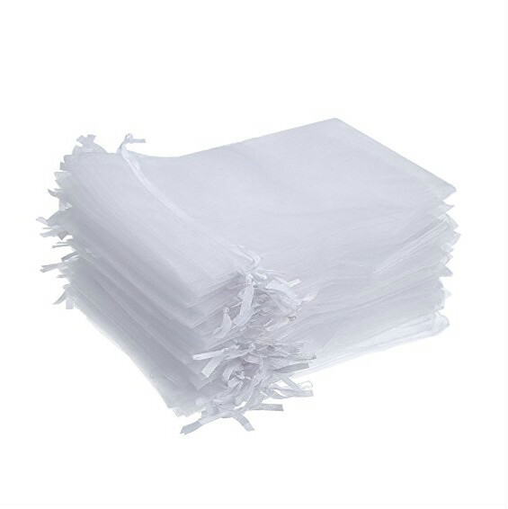 300x white organza bags wedding party favor jewelry product gift soap packaging