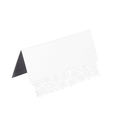 50 WHITE Paper Table Name PLACE CARDS Laser Cut Leaf Vine Design Party Events