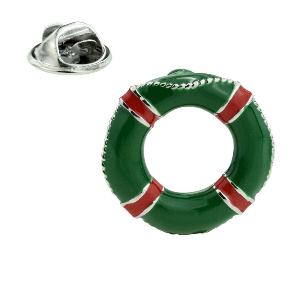 Green Life Bouy / Life Belt Lapel Pin Badge X2AJTP106