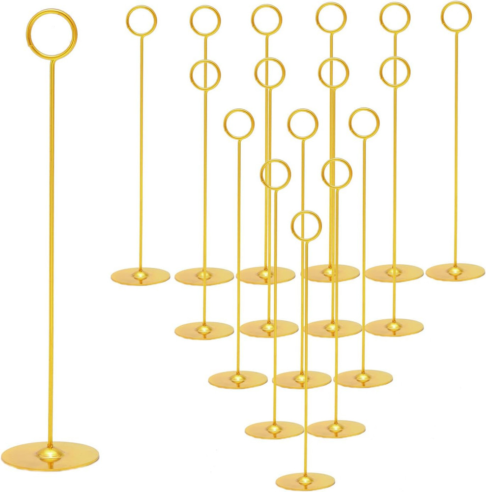 16PK Gold Table Number Holders Place Card Holders 12 Inch Table Card