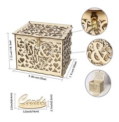 Wooden Gift Card Box for Wedding, Baby Showers & Graduations – ‘Mr & Mrs’ Style
