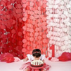 192 Ft Red Party Decorations Polka Dot Backdrop Streamer Tissue Paper Ombre Red