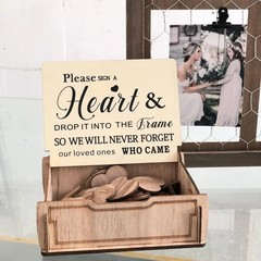 Rustic Wedding Guest Book Alternative | Acrylic Frame 80 Hearts | Unique Rece…