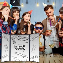 Black and White Birthday Decorations Women Men, Creative Birthday Guest Signa…