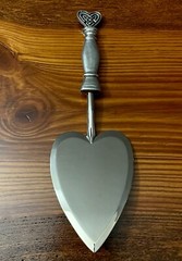 Fellowship Foundry Celtic Knots Hearts Pewter Glasses & Cake Server Wedding Set