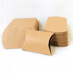 50 Kraft Pillow Box / Small Brown Kraft Pillow Box W Jute Twine Bx-242