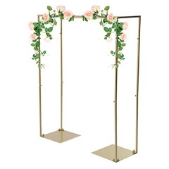 3.9ft Tall x 3.3ft Square Metal Wedding Garden Arch Wedding Stand with 2 Bases