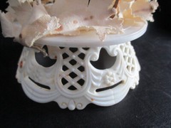 Vintage 1950s Wedding Cake Topper Bride and Groom Figurine under Arbor Stand