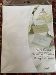 GARTNER PLACECARDS 48 Count 83001 White Pearl PRINTABLE WEDDING SPECIAL OCCASION