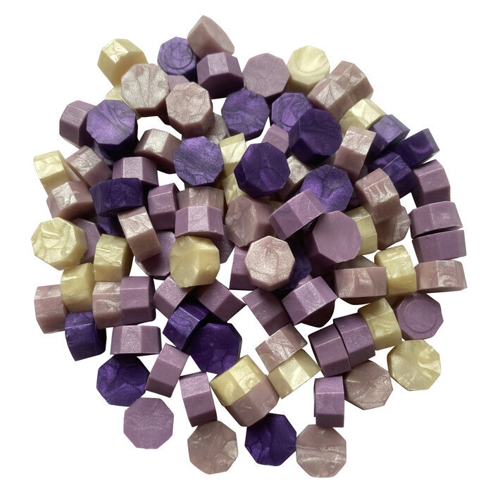 Dk Purple, Lt Purple, Lavender, Ivory Sealing Wax Bead Mix approx 250 total bds