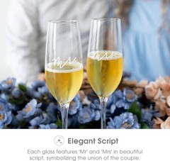 Mr. & Mrs. Champagne Flute Set – Elegant His and Hers Wedding Toasting Glasse…