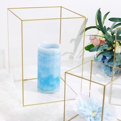 3 Gold Clear Acrylic Metal Frame CANDLE HOLDERS Party Events Centerpieces