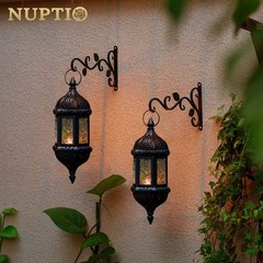 2 Pcs Hanging Candle Lantern Moroccan Chandelier Retro 2pcs, Black