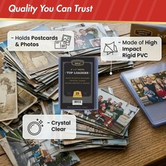 Cardboard Gold 5×7 Top Loaders for Cards – Clear Rigid PVC Toploader – Holds …