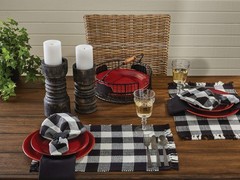 Buffalo Black and White Check Yarn Placemats