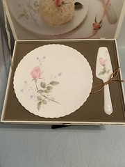 Vtg. Mikasa Cake Plate & Server ‘April Rose’ Bone China Narumi Japan New in Box