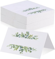 106 X Blank Table Name Place Cards with Eucalyptus Wreath For Weddings & Parties
