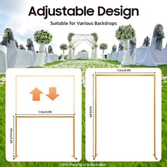 Wedding Arch Rack Rectangular Flower Decor Frame Stand Gold Metal Party Backdrop