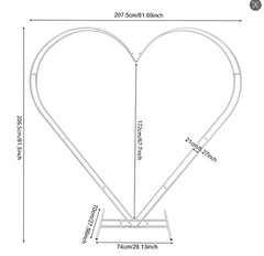 Metal Heart Shaped Wedding Arch Backdrop Stand White for Wedding Ceremony Decor