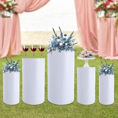 5Pcs Wedding Round Cylinder Stands Round Display Cylinder for Parties Wedding~