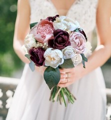 Burgundy Pink Bridal Bouquet Blush Sola Wood Bridesmaid Wedding Flowers Prom